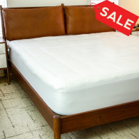 Flash Furniture RF-REM-09-K-GG Mattress Pad - White Deep Pocket Mattress Cover - King Size - Quilted Cotton Top - Hypoallergenic - Fits 8